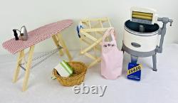 American Girl Doll Kit Kittredge Washday Set Washing Machine Ironing Board Iron
