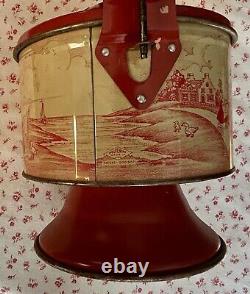 Antique Wolverine Red Dutch Litho Children's Toy Washing Machine in Original Box