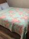 Lilly Pulitzer Laguna Garnet Hill Quilt Queen 90x92 Coral Turquoise Reversible