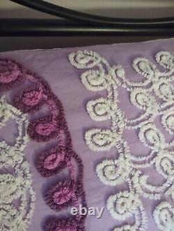 MCM Chenille Double Peacock Purple Bedspread Full/Queen