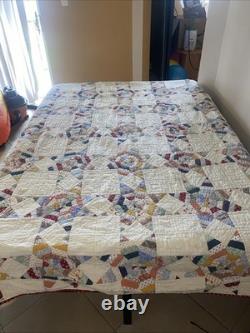 Quilt King Oversized Huge Patchwork Handmade Reversible Multi Color