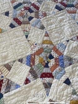 Quilt King Oversized Huge Patchwork Handmade Reversible Multi Color