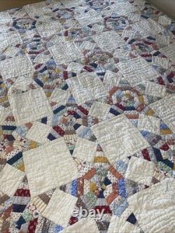 Quilt King Oversized Huge Patchwork Handmade Reversible Multi Color