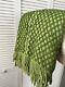 Rare Green On Green Beautiful Vintage Chenille Bedspread/blanket 92x102euc