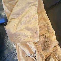 RESTORATION HARDWARE Luxury Sparkle Beige Camel Tan Faux Fur Plush Throw Blanket
