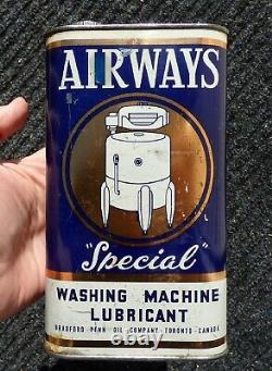 Rare Canadian AIRWAYS 1 Imperial Quart washing machine oil can FREE SHIPPING