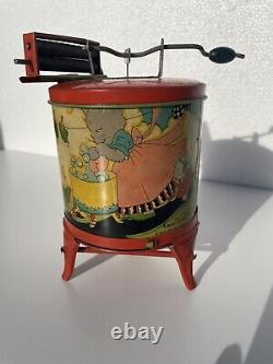 SWEET 1930's Ohio Art Fern Bisel Peat Kitten Washing Machine Tin Litho WRINGER