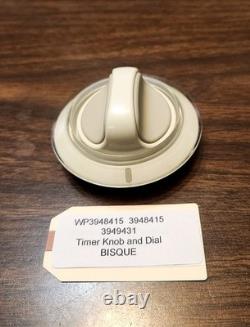 Timer Knob and Skirt Bisque WP3948415 3948415 3949431 Kenmore Excellent