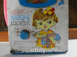 Tin Toy Yonezawa Home Washing Machine Made In Japan 1960's Wind Up Works