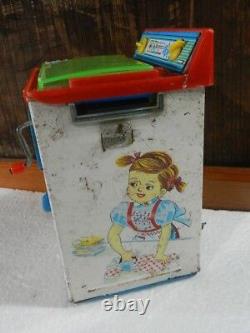 Tin Toy Yonezawa Home Washing Machine Made In Japan 1960's Wind Up Works