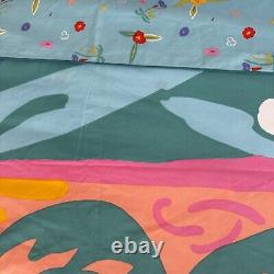 True Vtg 80s Ken Done Artist Twin Bed Duvet Comforter Cover Sailboats Palm Trees