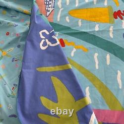 True Vtg 80s Ken Done Artist Twin Bed Duvet Comforter Cover Sailboats Palm Trees