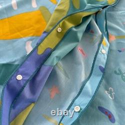 True Vtg 80s Ken Done Artist Twin Bed Duvet Comforter Cover Sailboats Palm Trees