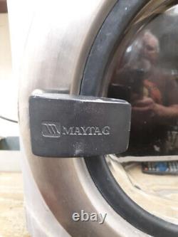 Used Maytag 35 LB. Commercial washer door With mounting hinge, shield and handle