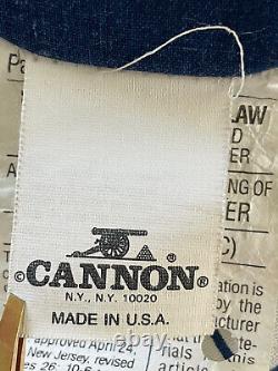 VTG 90s Cannon Geometric Grid Reversible Twin Comforter Blue White Primary Color