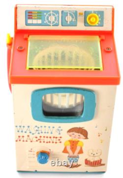 Vintage 1960s Yonezawa Wind-Up Tin Toy Washing Machine Japan Rare Home Appliance