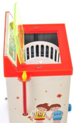 Vintage 1960s Yonezawa Wind-Up Tin Toy Washing Machine Japan Rare Home Appliance