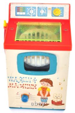 Vintage 1960s Yonezawa Wind-Up Tin Toy Washing Machine Japan Rare Home Appliance