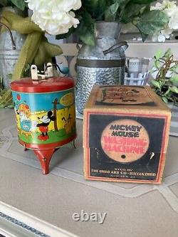 Vintage Mickey Mouse Ohio Art Tin Washing Machine Boxed NMINT