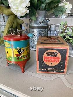 Vintage Mickey Mouse Ohio Art Tin Washing Machine Boxed NMINT