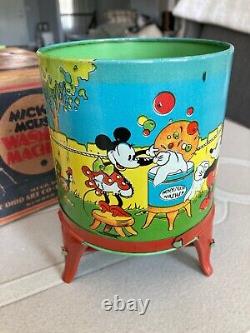 Vintage Mickey Mouse Ohio Art Tin Washing Machine Boxed NMINT