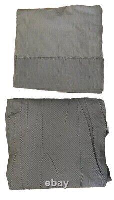 Ensemble de draps et taies d'oreiller en bleu rayé Ralph Lauren, plat et ajusté, TWIN