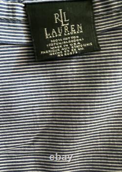 Ensemble de draps et taies d'oreiller en bleu rayé Ralph Lauren, plat et ajusté, TWIN