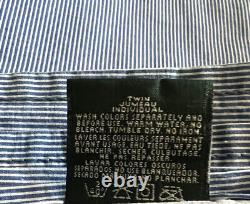 Ensemble de draps et taies d'oreiller en bleu rayé Ralph Lauren, plat et ajusté, TWIN