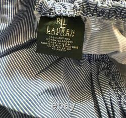 Ensemble de draps et taies d'oreiller en bleu rayé Ralph Lauren, plat et ajusté, TWIN