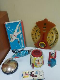 Jouet de machine à laver vintage à remontage, époque soviétique, objet original CCCP URSS, fonctionne.