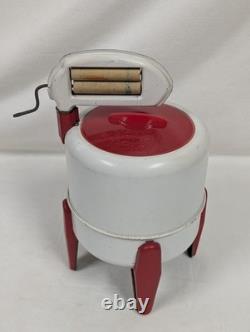 Lave-linge à manivelle Deluxe en tôle lithographiée Wolverine des années 1950 pour enfants