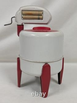 Lave-linge à manivelle Deluxe en tôle lithographiée Wolverine des années 1950 pour enfants