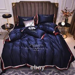 Luxury Bedding Set Broderie Couvercle Couvercle Couvercle Couvercle Couvercle Couvercle Oreiller Cases Queen King Taille