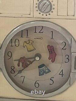 RARE ! Horloge murale Kirch Vtg Machine à laver / Laverie en céramique HTF