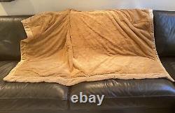 RESTORATION HARDWARE Luxe Couverture en Fausse Fourrure Beige Camel Tan avec Paillettes