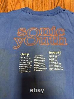 T-shirt vintage des années 90 de Sonic Youth, taille XL, RARE, Tee-shirt de groupe