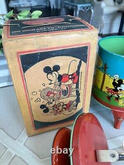 Vintage Mickey Mouse Ohio Art Tin Laver Machine Boxed Nmit